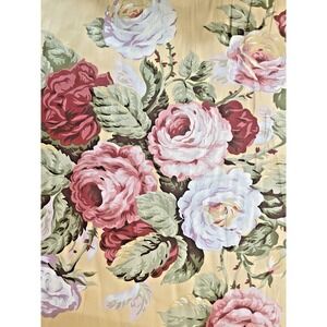 Ralph Lauren Vtg Home Decor‎ Fabric Kathleen Yellow Cabbage Roses By The Yard